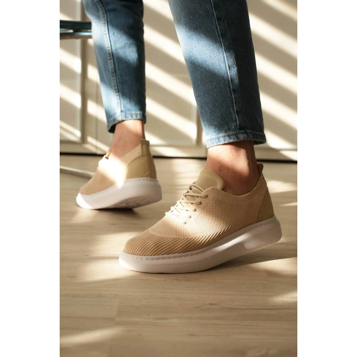 KB-M101 Kuback Bej Triko Bağcıklı Günlük Erkek Ayakkabı