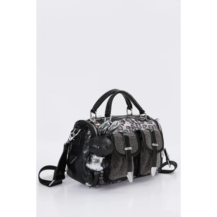 Kiwer Siyah Cilt Omuz Çantası