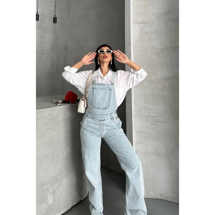 Pantolon kar yıkama salopet mavi d2514