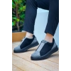 KB-007  Kuback Siyah Gri Siyah Yüksek Taban Tek Bant Bağcıksız Günlük Erkek