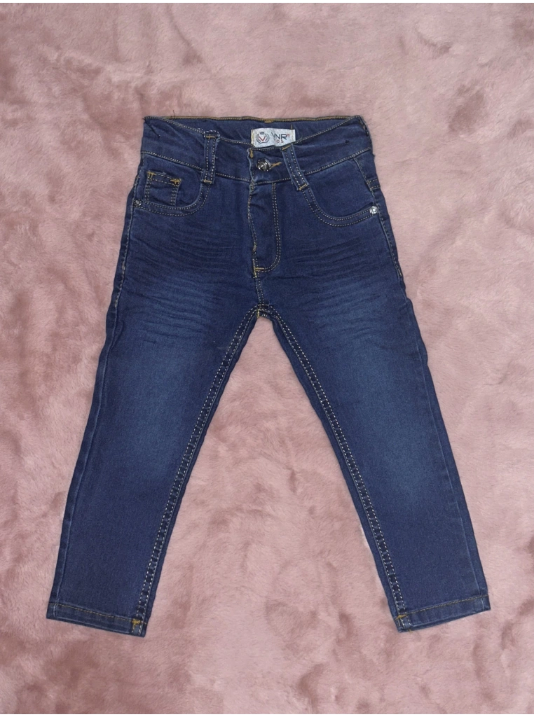 2-7 yaş arası erkek çocuk jeans pantolon dar paça mavi