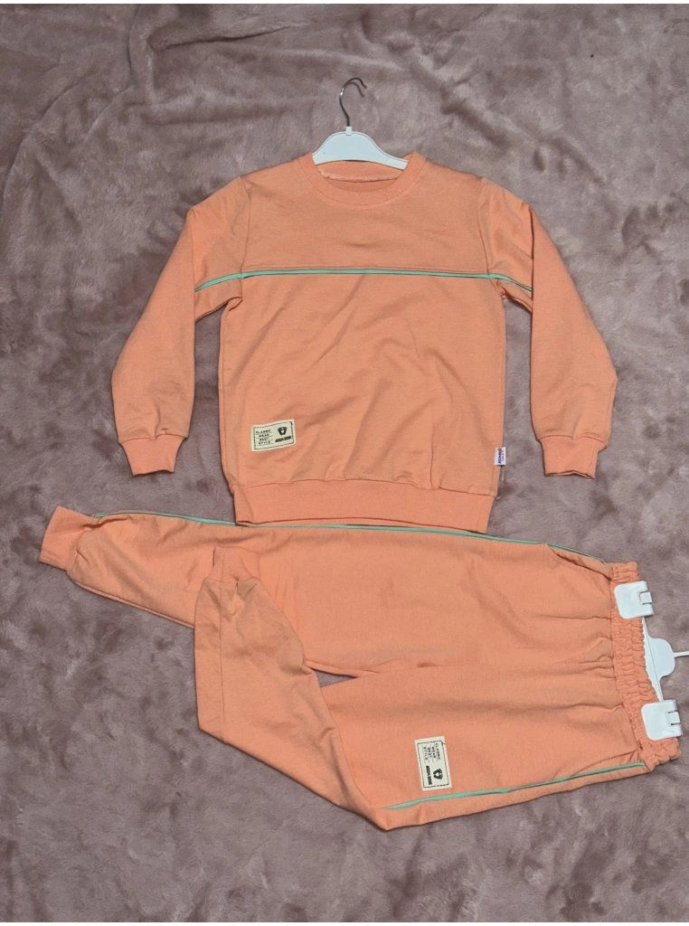 4-10 yaş kız çocuk pembe Armalı yeşilbiye detaylı alt üst ikili takım