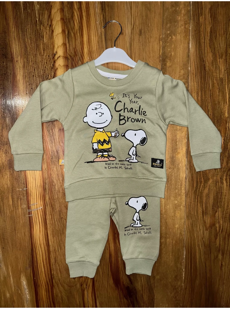 6-24 aylık charlie baskılı takım yeşil