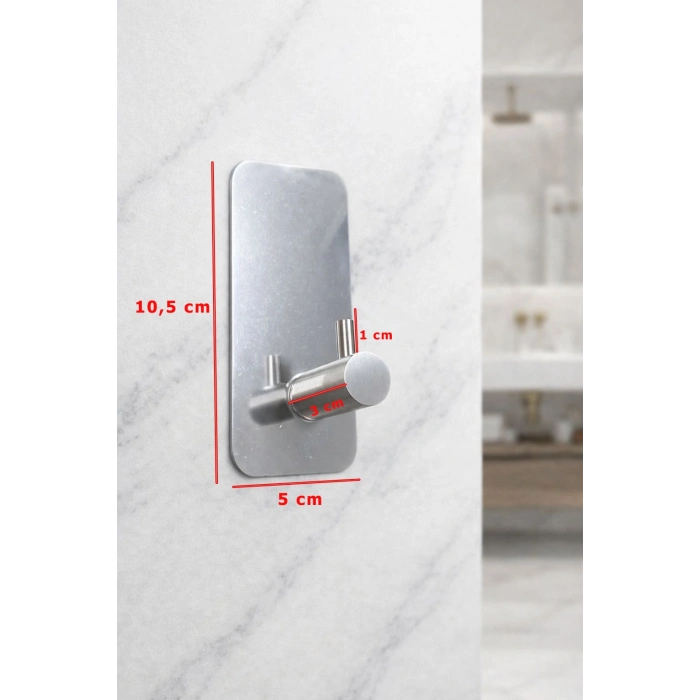 ASKILIK YAPIŞTIRMALI DİK ÇUBUKLU PASLANMAZ ÇELİK KROM PAKETTE 4 ADET