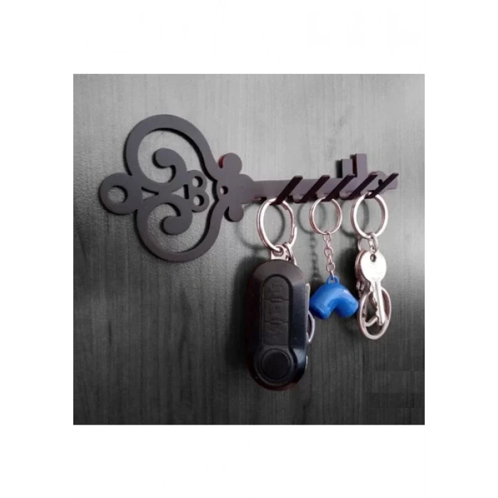 ANAHTAR ASKISI ANTİK ANAHTAR GÖRSELLİ MAT SİYAH