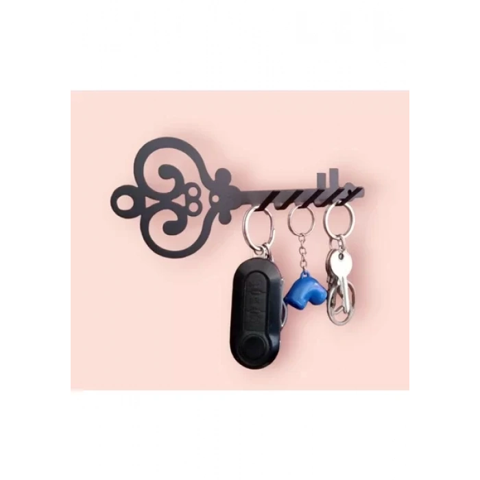 ANAHTAR ASKISI ANTİK ANAHTAR GÖRSELLİ MAT SİYAH