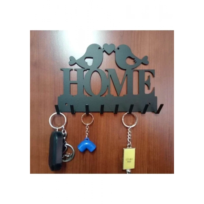 ANAHTAR ASKISI HOME YAZILI MAT SİYAH