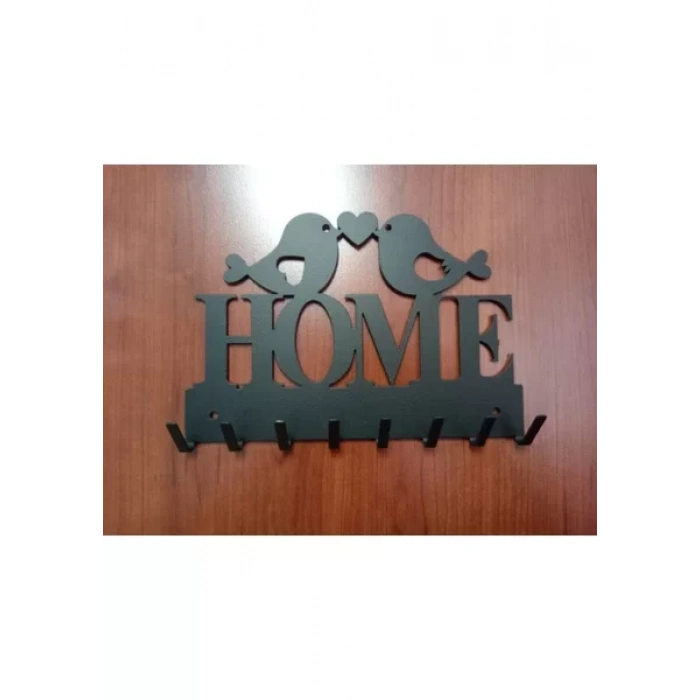 ANAHTAR ASKISI HOME YAZILI MAT SİYAH