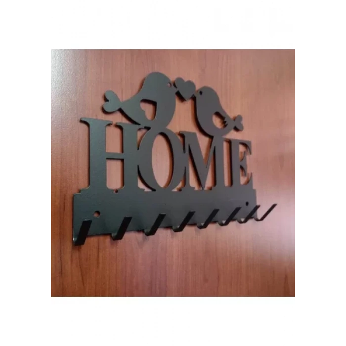 ANAHTAR ASKISI HOME YAZILI MAT SİYAH