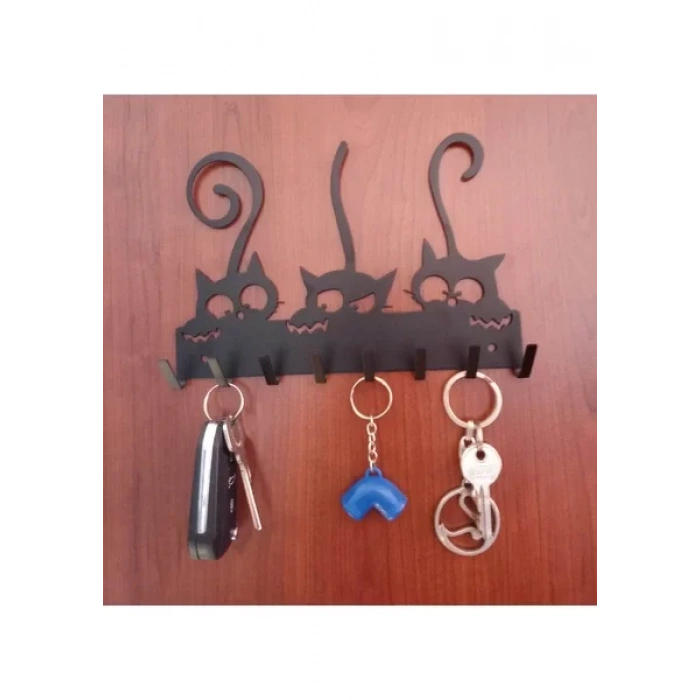 ANAHTAR ASKISI KEDİCİK GÖRSELLİ MAT SİYAH