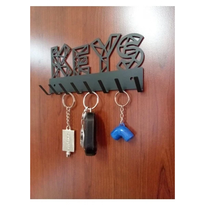 ANAHTAR ASKISI KEYS GÖRSERLLİ MAT SİYAH