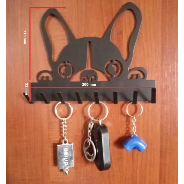 ANAHTAR ASKISI KÖPEKCİK GÖRSELLİ MAT SİYAH