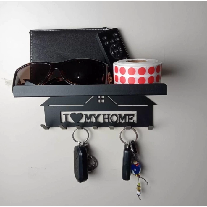 ANAHTAR ASKISI MY HOME GÖRSELLİ MAT SİYAH