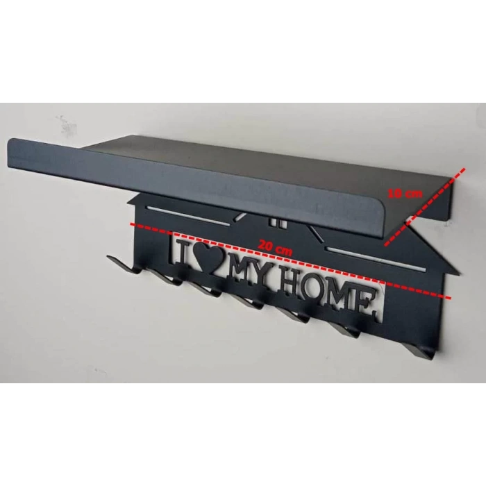 ANAHTAR ASKISI MY HOME GÖRSELLİ MAT SİYAH