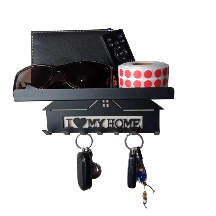 ANAHTAR ASKISI MY HOME GÖRSELLİ MAT SİYAH