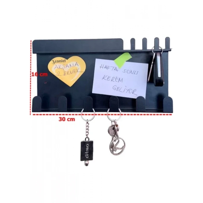 ANAHTAR ASKISI NOTLUKLU MAT SİYAH