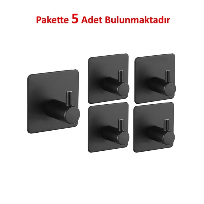 ARDİNİ KENDİNDEN YAPIŞKANLI ASKILIK MAT SİYAH 01 PAKETTE 5 ADET