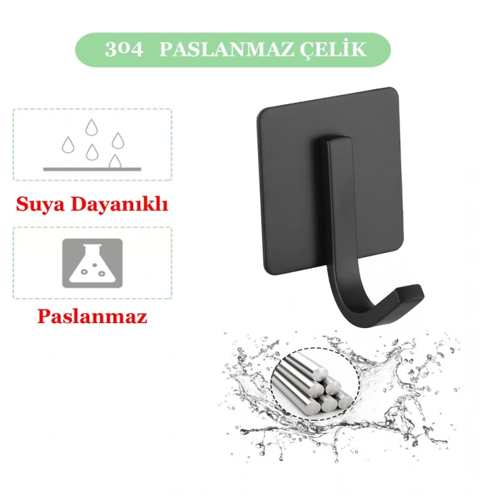 ARDİNİ KENDİNDEN YAPIŞKANLI ASKILIK MAT SİYAH 03 PAKETTE 5 ADET