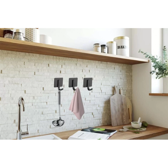 ARDİNİ KENDİNDEN YAPIŞKANLI ASKILIK MAT SİYAH 03 PAKETTE 5 ADET