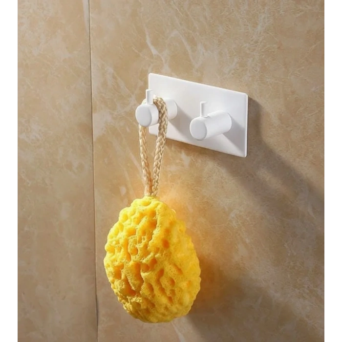 ASKILIK YAPIŞKANLI DİKDÖRTGEN ÇUBUKLU 2 KANCALI BEYAZ PAKETTE 2 ADET