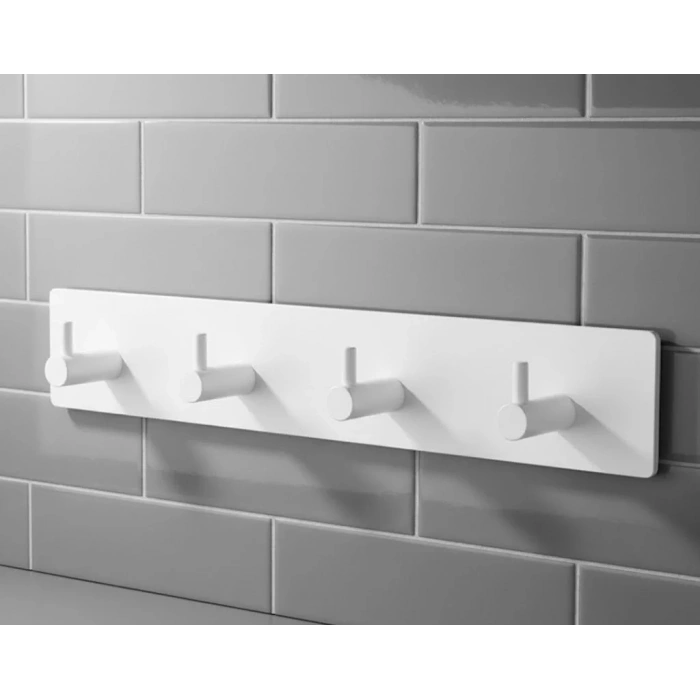 ASKILIK YAPIŞKANLI DİKDÖRTGEN ÇUBUKLU 4 KANCALI BEYAZ