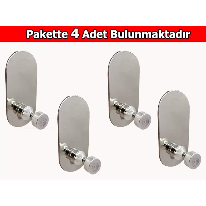 ASKILIK YAPIŞKANLI İNCE BELLİ OVAL TEKLİ KROM PAKETTE 4 ADET