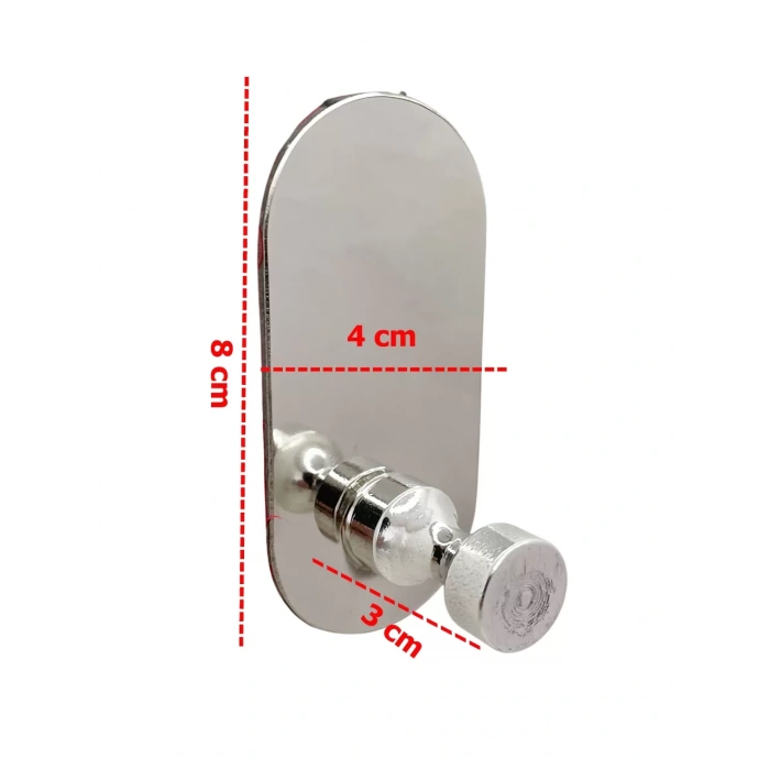 ASKILIK YAPIŞKANLI İNCE BELLİ OVAL TEKLİ KROM PAKETTE 4 ADET