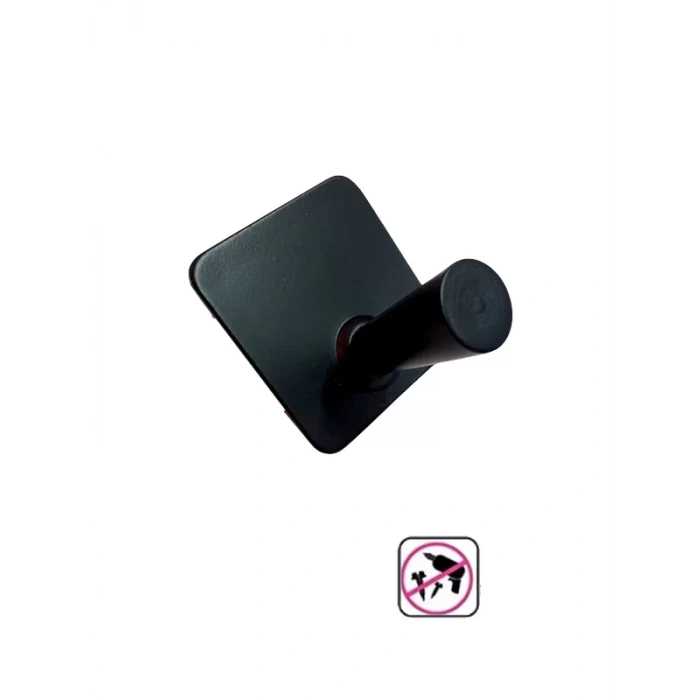 GLARE KONİK KENDİNDEN YAPIŞKANLI ASKILIK TEKLİ MAT SİYAH 4 LÜ PAKET