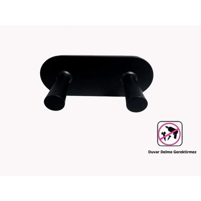 GLARE KONİK KENDİNDEN YAPIŞKANLI ASKILIK İKİLİ MAT SİYAH 2 Lİ PAKET