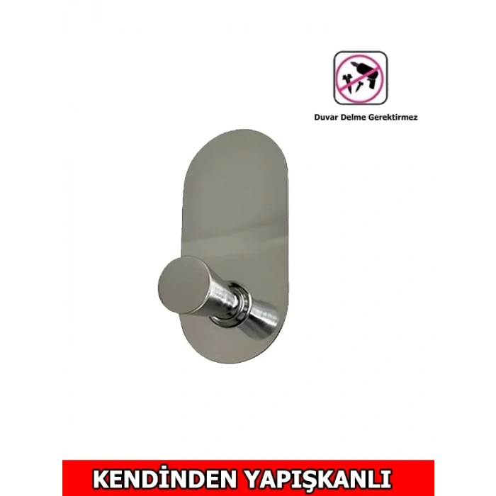 GLARE KONİK KENDİNDEN YAPIŞKANLI ASKILIK TEKLİ OVAL KROM 4 LÜ PAKET