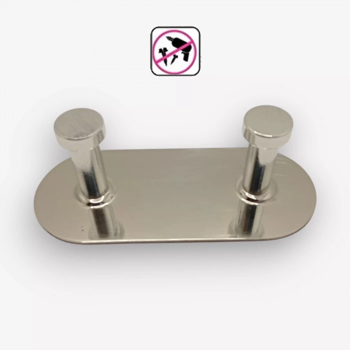 ASKILIK YAPIŞKANLI MANTAR OVAL İKİLİ KROM PAKETTE 2 ADET