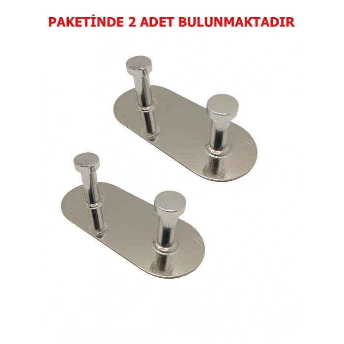 ASKILIK YAPIŞKANLI MANTAR OVAL İKİLİ KROM PAKETTE 2 ADET