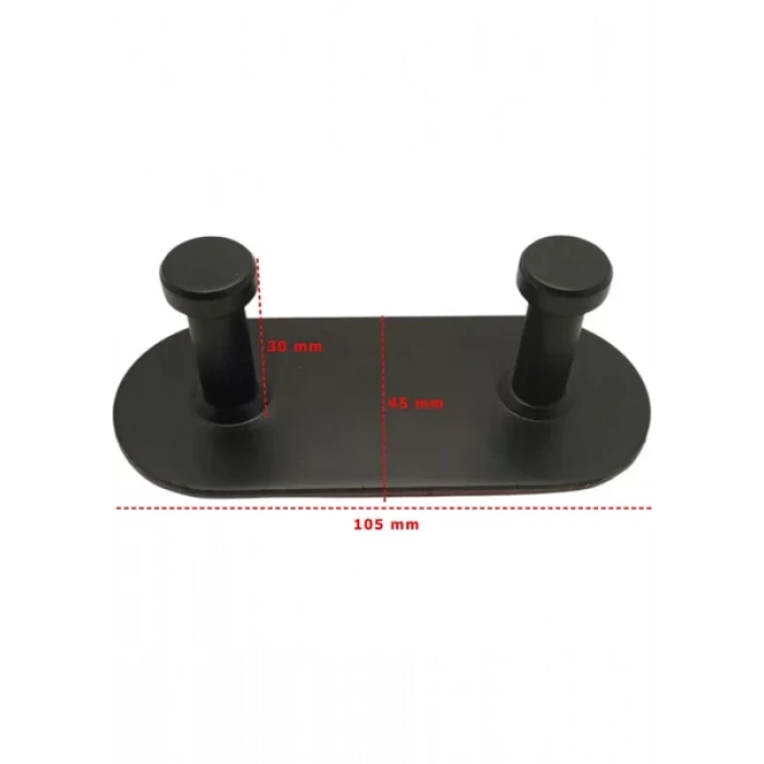 ASKILIK YAPIŞKANLI MANTAR OVAL İKİLİ MAT SİYAH PAKETTE 2 ADET