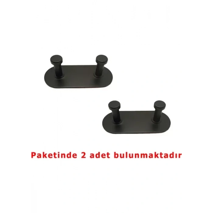 ASKILIK YAPIŞKANLI MANTAR OVAL İKİLİ MAT SİYAH PAKETTE 2 ADET