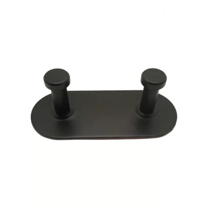 ASKILIK YAPIŞKANLI MANTAR OVAL İKİLİ MAT SİYAH PAKETTE 2 ADET