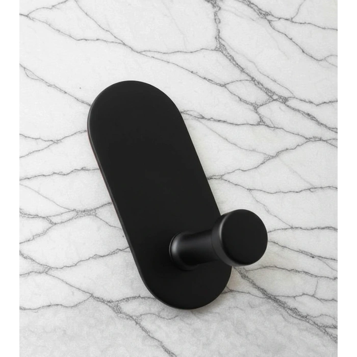 ASKILIK YAPIŞKANLI MANTAR OVAL TEKLİ MAT SİYAH PAKETTE 4 ADET