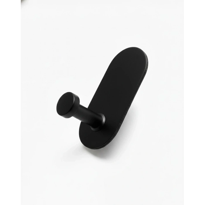 ASKILIK YAPIŞKANLI MANTAR OVAL TEKLİ MAT SİYAH PAKETTE 4 ADET