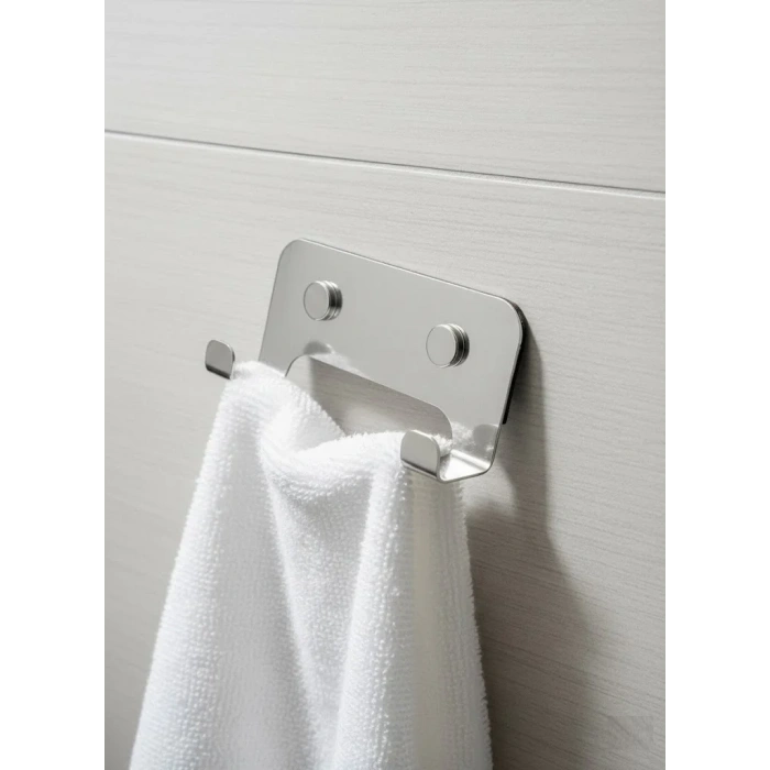 ASKILIK 2 Lİ YAPIŞKANLI VE VİDALI 1,2MM SS201 PASLANMAZ ÇELİK PAKETTE 2 ADET RENK KROM