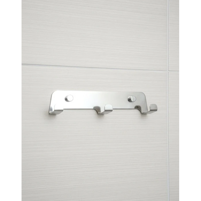 ASKILIK 3 LÜ YAPIŞKANLI VE VİDALI 1,2MM SS201 PASLANMAZ ÇELİK RENK KROM