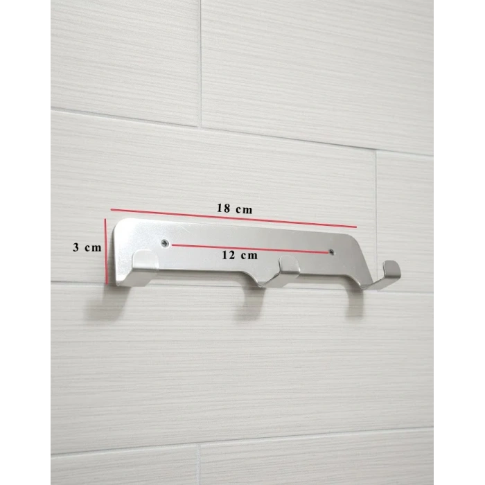 ASKILIK 3 LÜ YAPIŞKANLI VE VİDALI 1,2MM SS201 PASLANMAZ ÇELİK RENK KROM