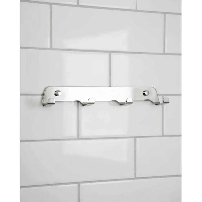 ASKILIK 4 LÜ YAPIŞKANLI VE VİDALI 1,2MM SS201 PASLANMAZ ÇELİK RENK KROM