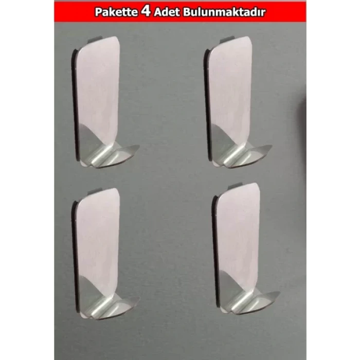 ASKILIK YAPIŞKANLI RADİUSLU DİKDÖRTGEN KROM PAKETTE 4 ADET