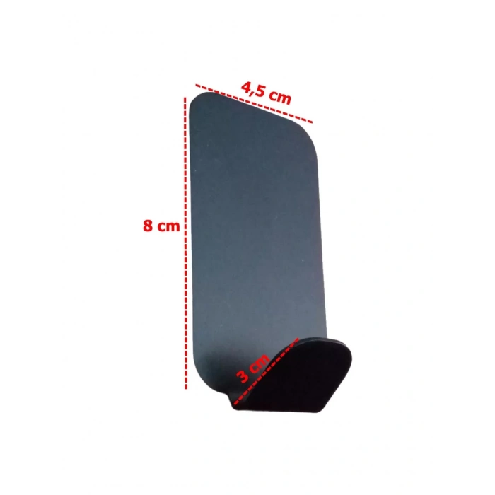 ARDİNİ KENDİNDEN YAPIŞKANLI BORNOZ HAVLU ASKISI RADİUSLU DİKDÖRTGEN MAT SİYAH 4LÜ