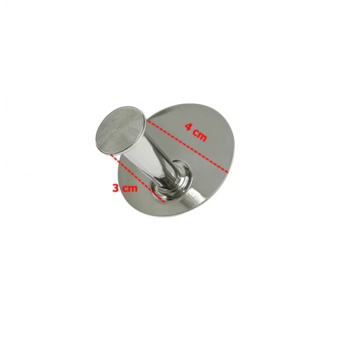 ASKILIK YAPIŞKANLI THİNCAL YUVARLAK TEKLİ KROM RENGİ PAKETTE 4 ADET