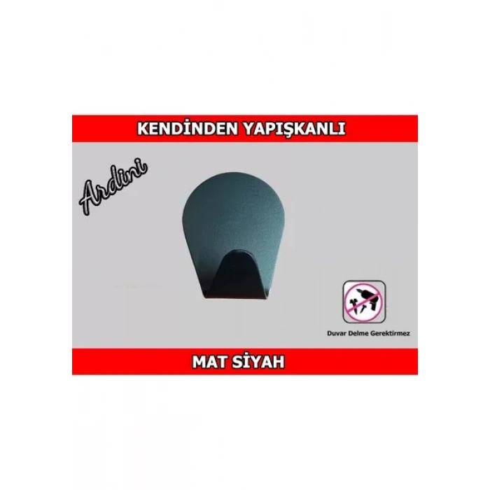 ASKILIK YAPIŞKANLI TOMBUL MAT SİYAH PAKETTE 4 ADET