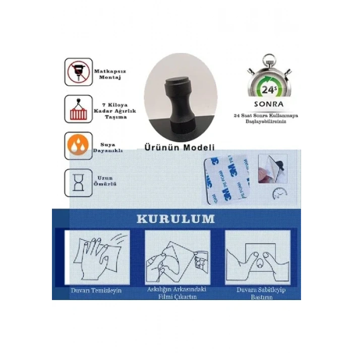 GLARE İNCE BELLİ KENDİNDEN YAPIŞKANLI ASKILIK DÖRTLÜ MAT SİYAH