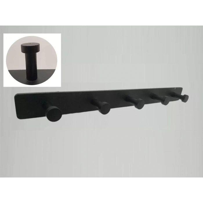 ASKILIK YAPIŞKANLI VE VİDALI MANTAR BEŞLİ MAT SİYAH