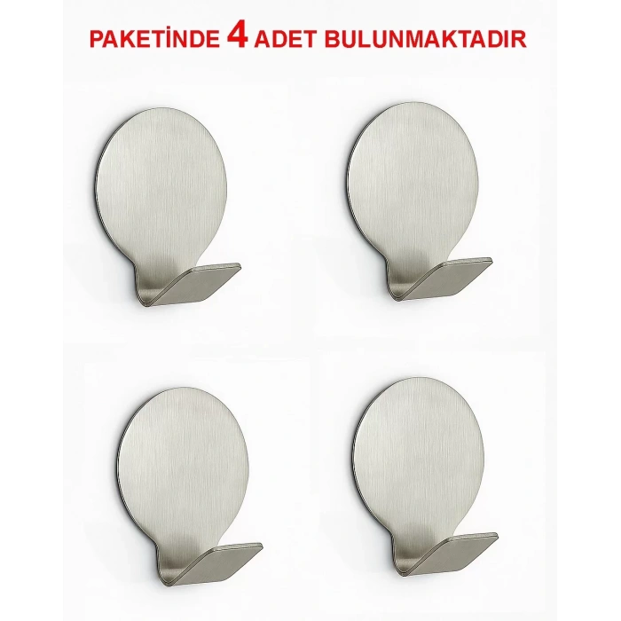 ASKILIK YAPIŞKANLI YUVARLAK FIRÇALI KROM PAKETTE 4 ADET