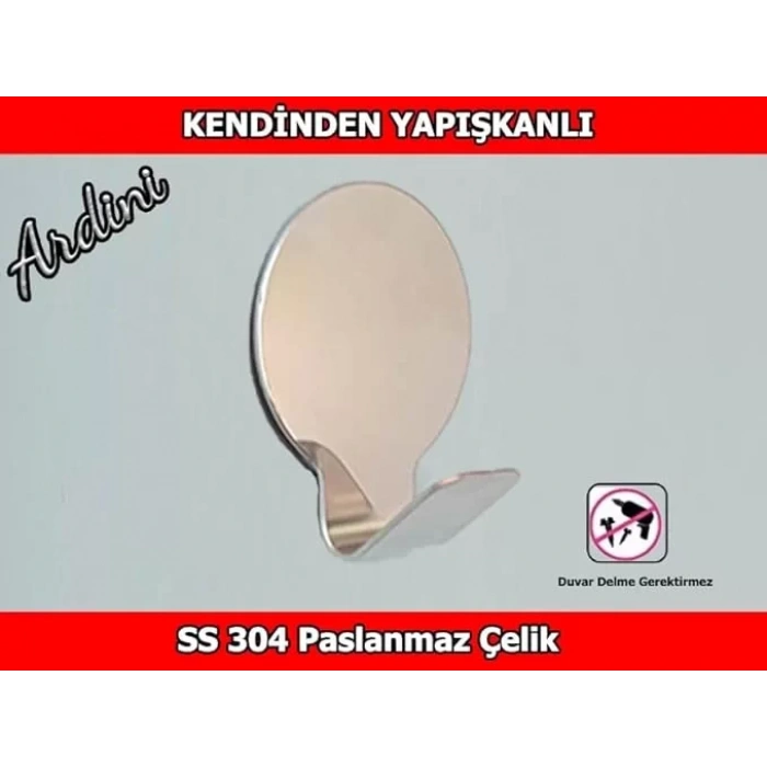 ASKILIK YAPIŞKANLI YUVARLAK KROM PAKETTE 4 ADET