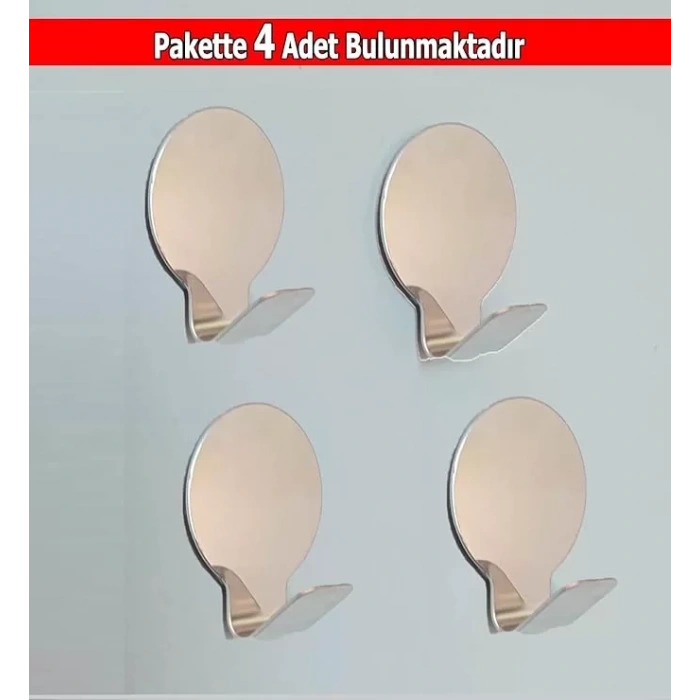 ASKILIK YAPIŞKANLI YUVARLAK KROM PAKETTE 4 ADET